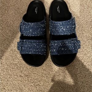 Rag & Bone Blue Tweed Sandals